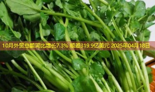 10月外贸总额同比增长7.3% 顺差319.9亿美元 2025年04月18日